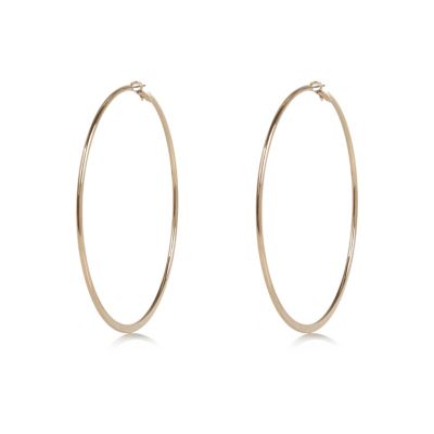 Gold tone oversized hoop earrings